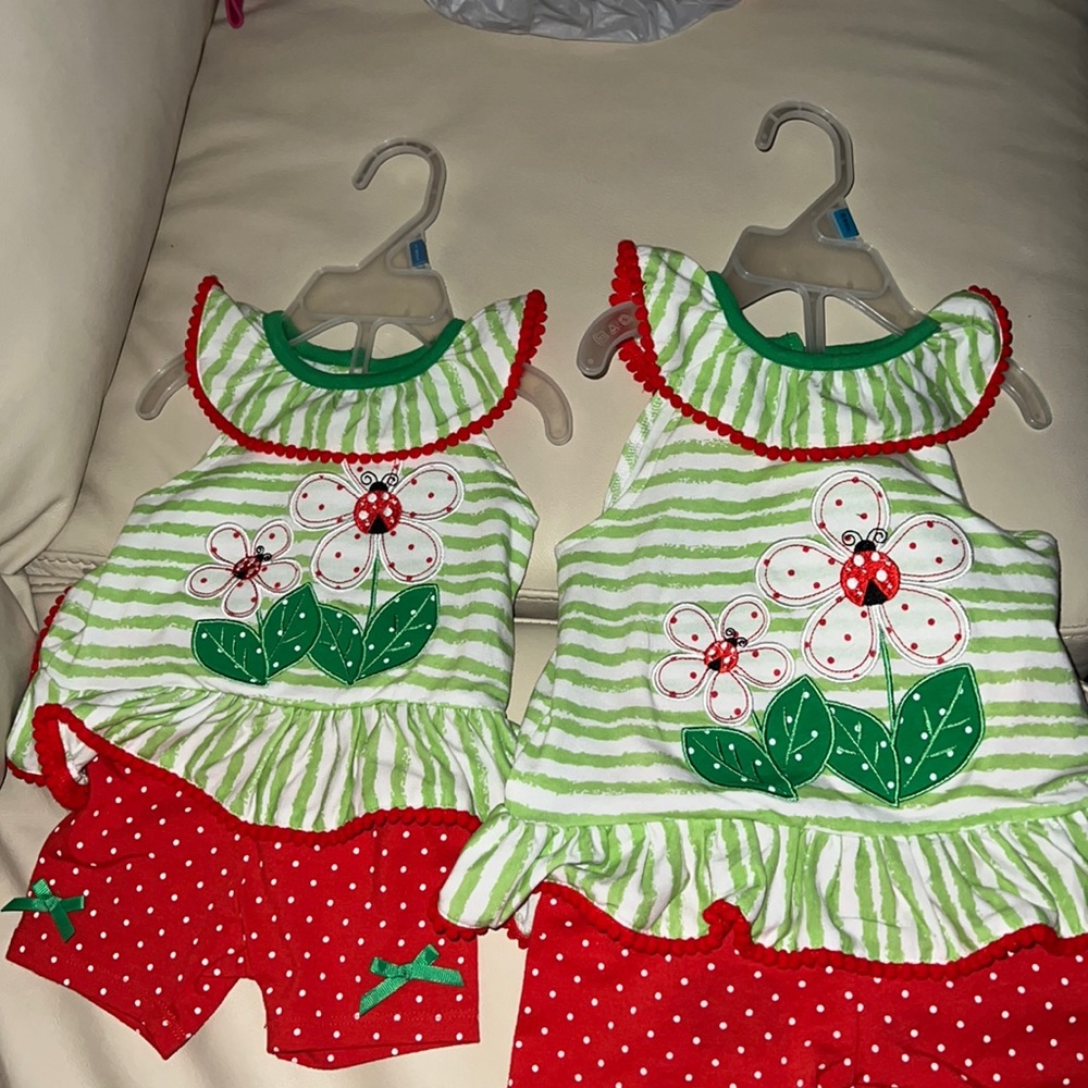 Lady bug outfit toddler 24 month and baby 3 month